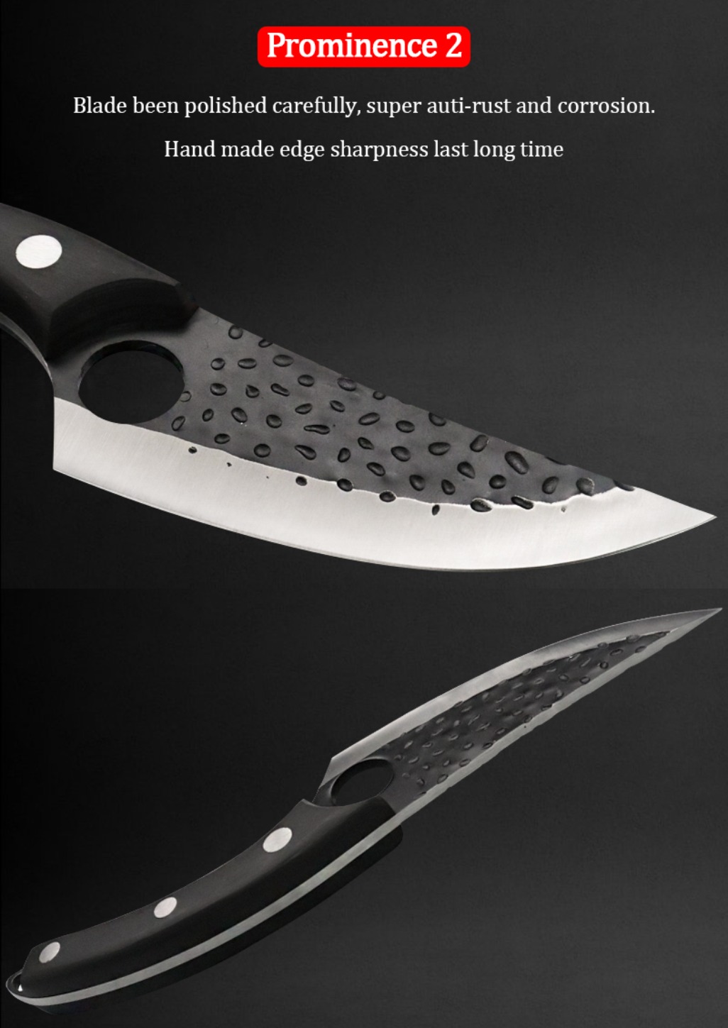 2/4pcs sharp chef meat fruit bbq knife perfect gift for family travel anti-stick ergonomic handle multipurpose stainless steel   knife   gadgets Product details 4