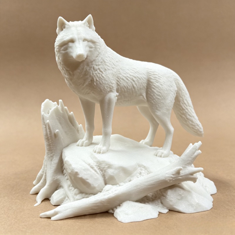 TEMU 1pc Guardian Statue Ornament - Elegant Wolf Figurine, Plastic Suitable For Indoor/outdoor Decor, Wolf-themed Gift For Easter, Valentine's Day,