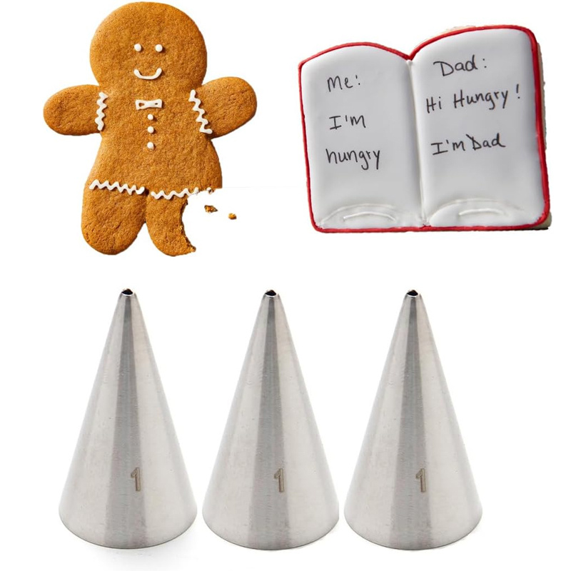 TEMU Set de 3 douilles à poche à 1 modèle, coupleur rond, petite douille à poche, convient pour l'écriture de latte art, set de douilles ultra-fines