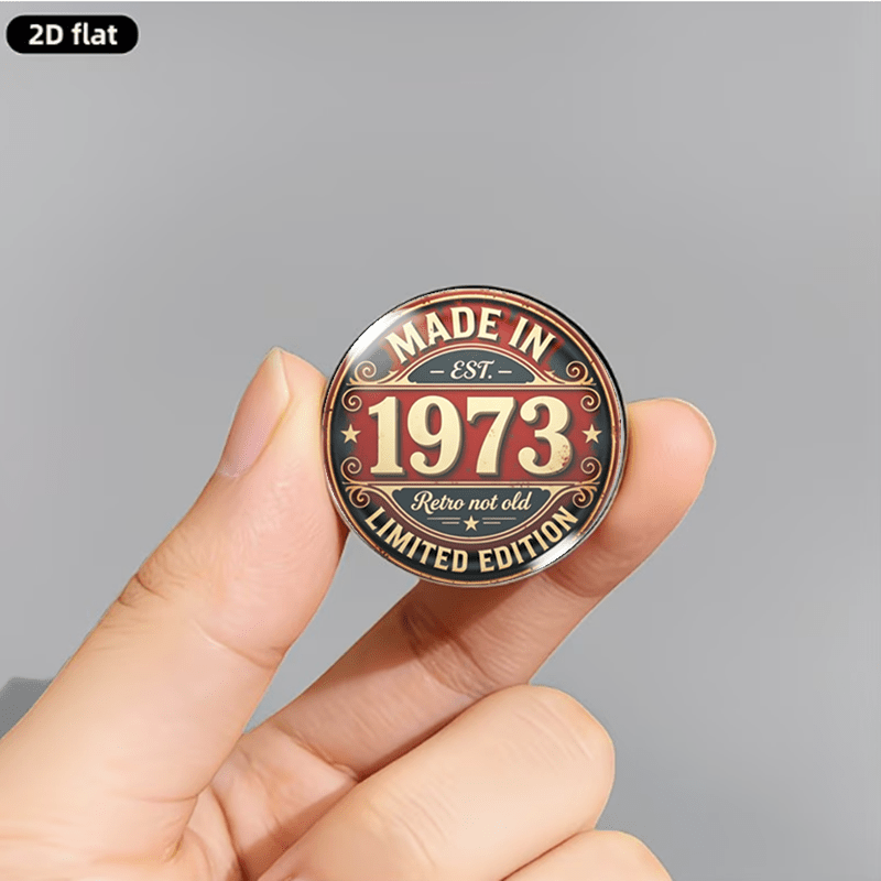 Vintage Limited Edition 1973 Stainless Steel Brooch, Commemorative