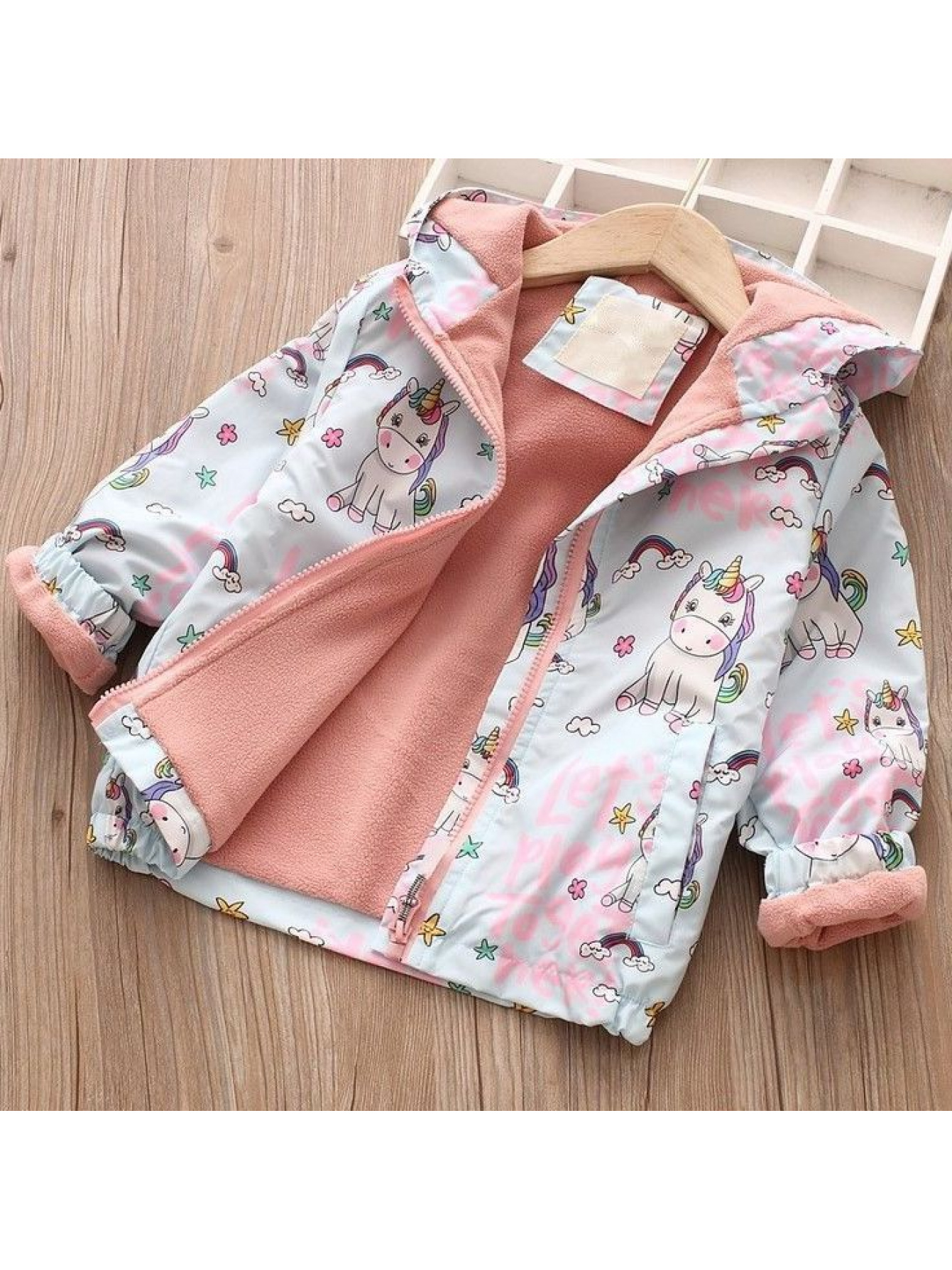 Girls' Warm Lined Double Layer Hooded Coat