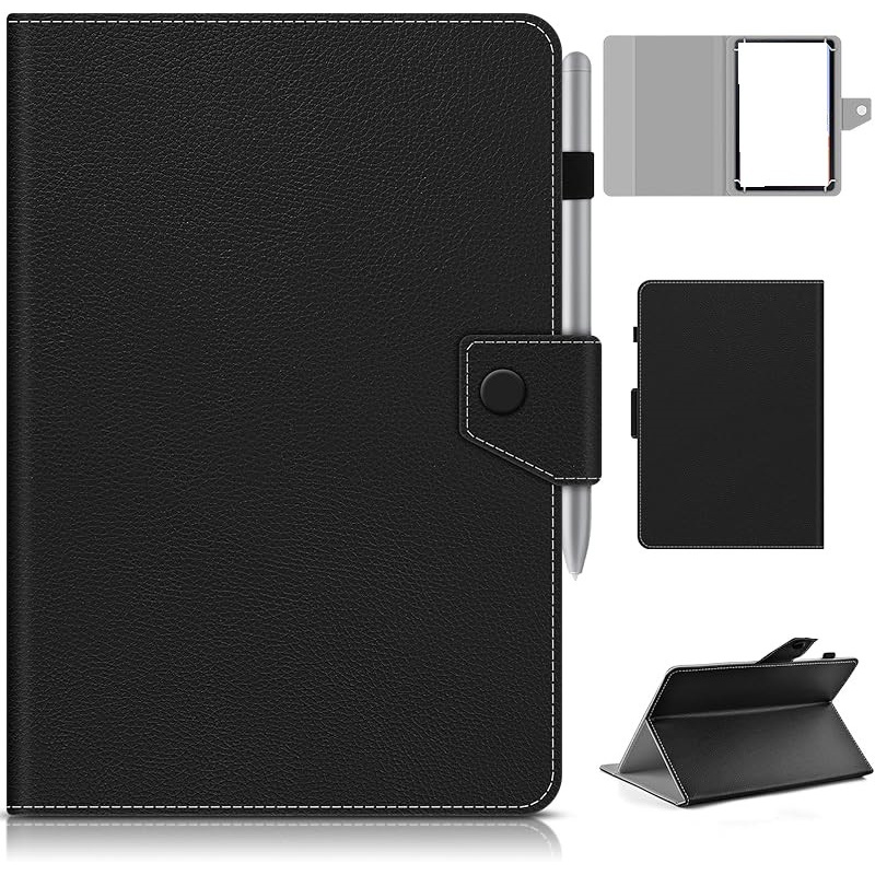 TEMU Case For 10.1inch Tablet Case, 10.5 Inch Tablet Cover, Travel Portable Protective Folio Stand Shell Case With 4 Fixed Rings For All Kinds Of 9.5