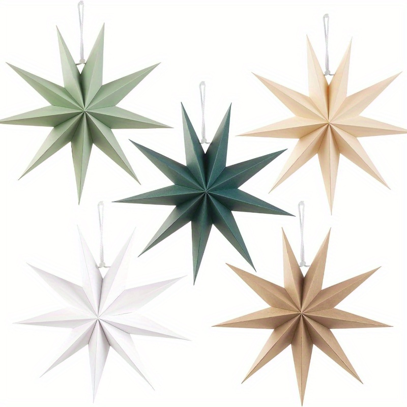 

5pcs 11.8" Christmas Star Lampshades - Home, Mall & Corporate Holiday Decorations, Christmas Lights Indoor