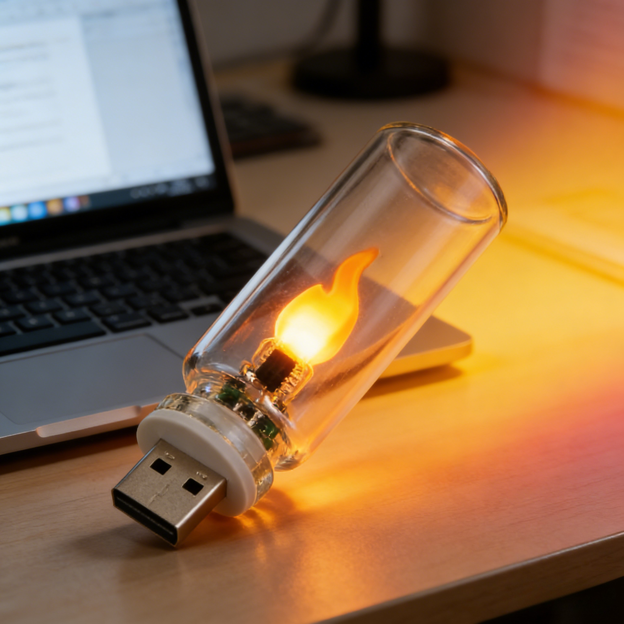 E-shop 1 Stück LED Flammenlicht - Realistischer Flackereffekt, Kreative Atmosphären-Dekoration Nachtlicht mit LED-Simulierter Flammenkerzenwirkung,