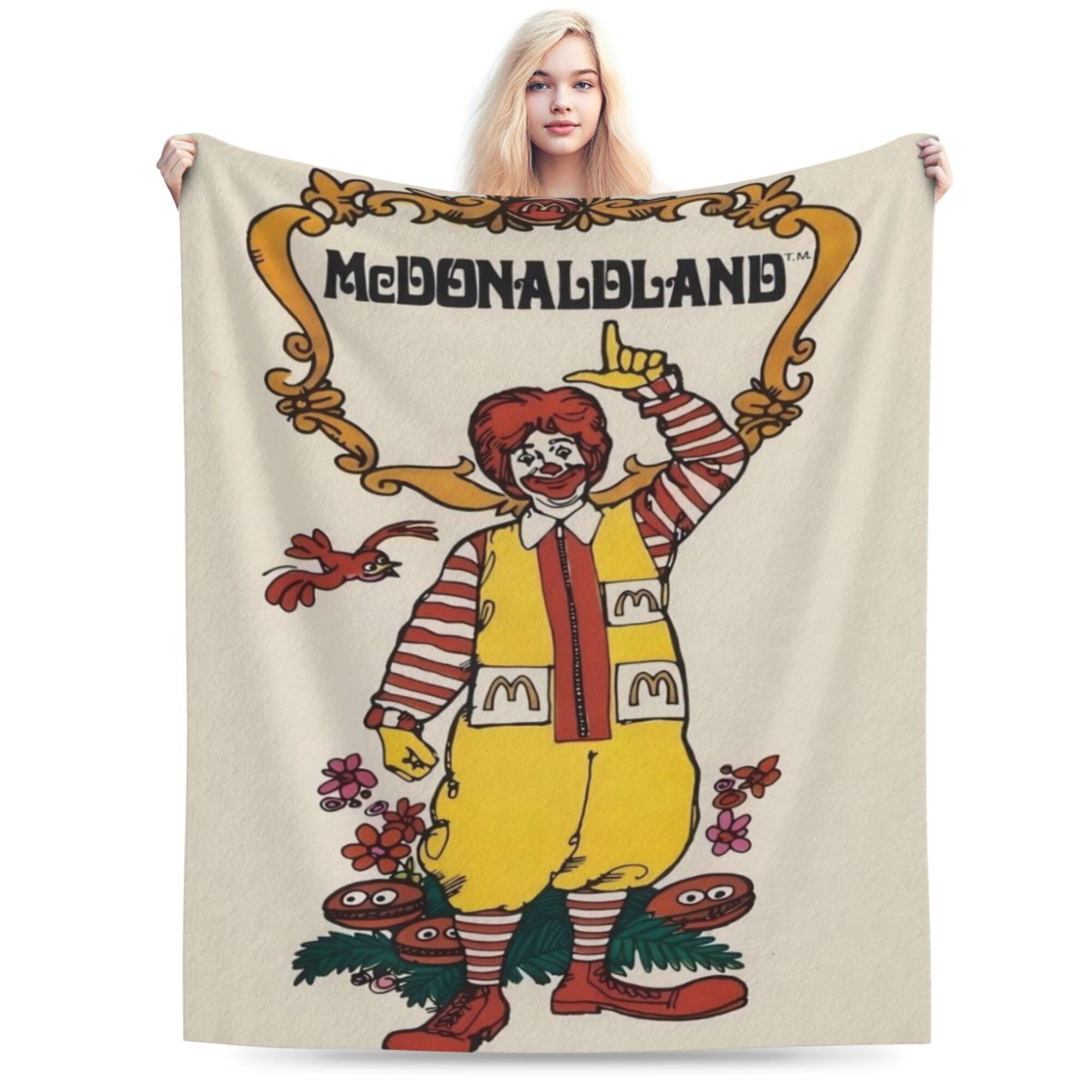 TEMU - Ronald Blanket - Polyester, , Non-woven, , For , Bedroom, , Rv - For And Anniversaries