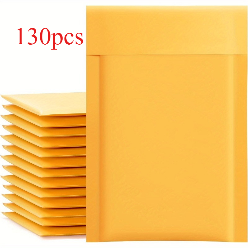130pcs Thickened Bubble Mailers | , Proof, Padded Lining For Small Business Shipping & Fragile Items, Yellow