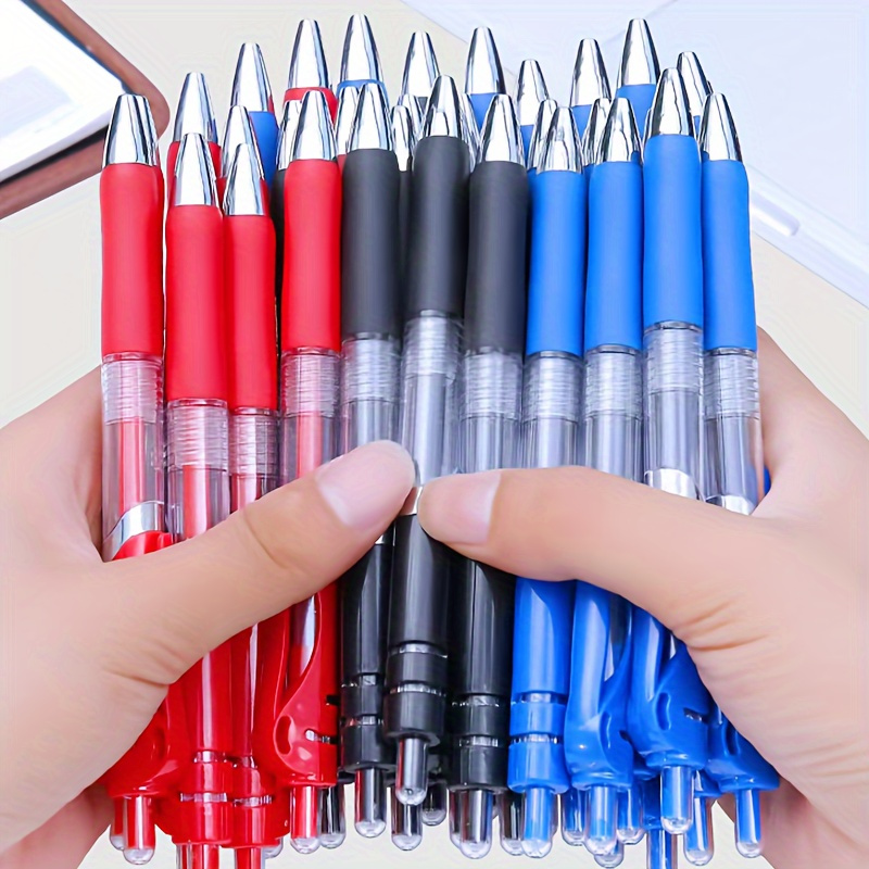 24pcs transparent push ink   pen set with 0 5mm medium tip suitable for office and school use 3 pens 21 refills Product details 0