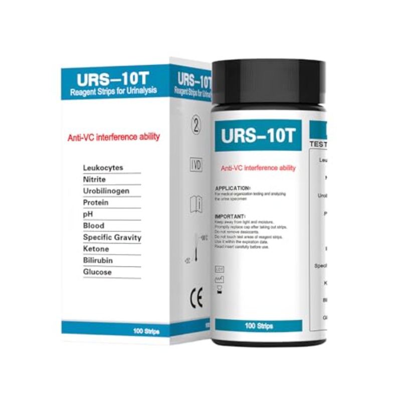 100pcs URS-10T Urine Test Strips Kit - Grade UTI Test Strips for home Use with Nitrite, pH & WBC Monitoring, Ketone Body Testing for Diabetic Care, Kidney Health, and Ketosis Tracking - Rapid Results with Color Chart - Image 7