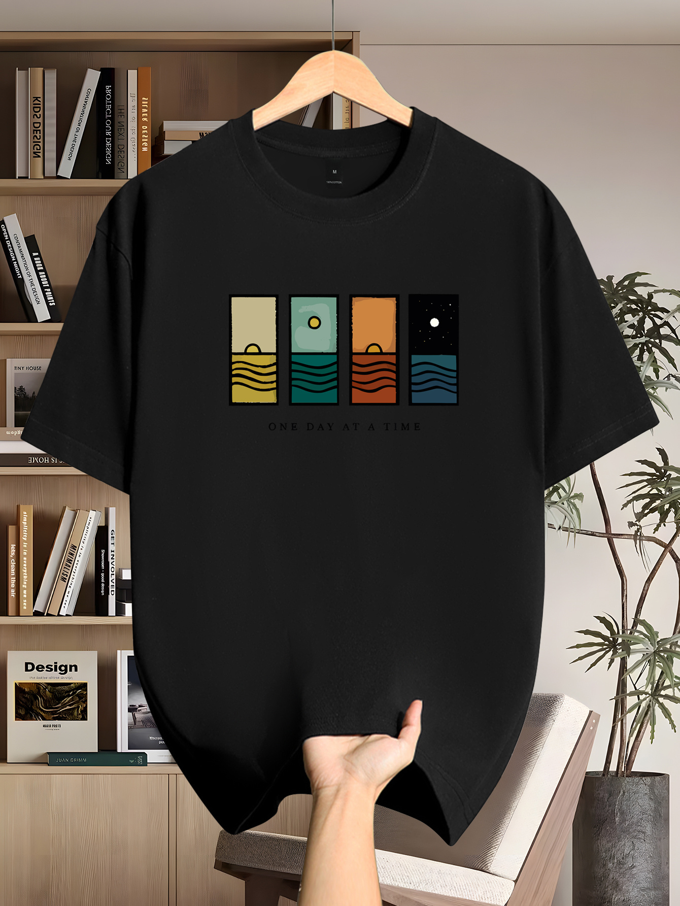 Men'S Short Sleeve T-Shirt | Casual Crew Neck with Slight Stretch, Geometric Pattern, Summer Season, Regular Fit for Adults