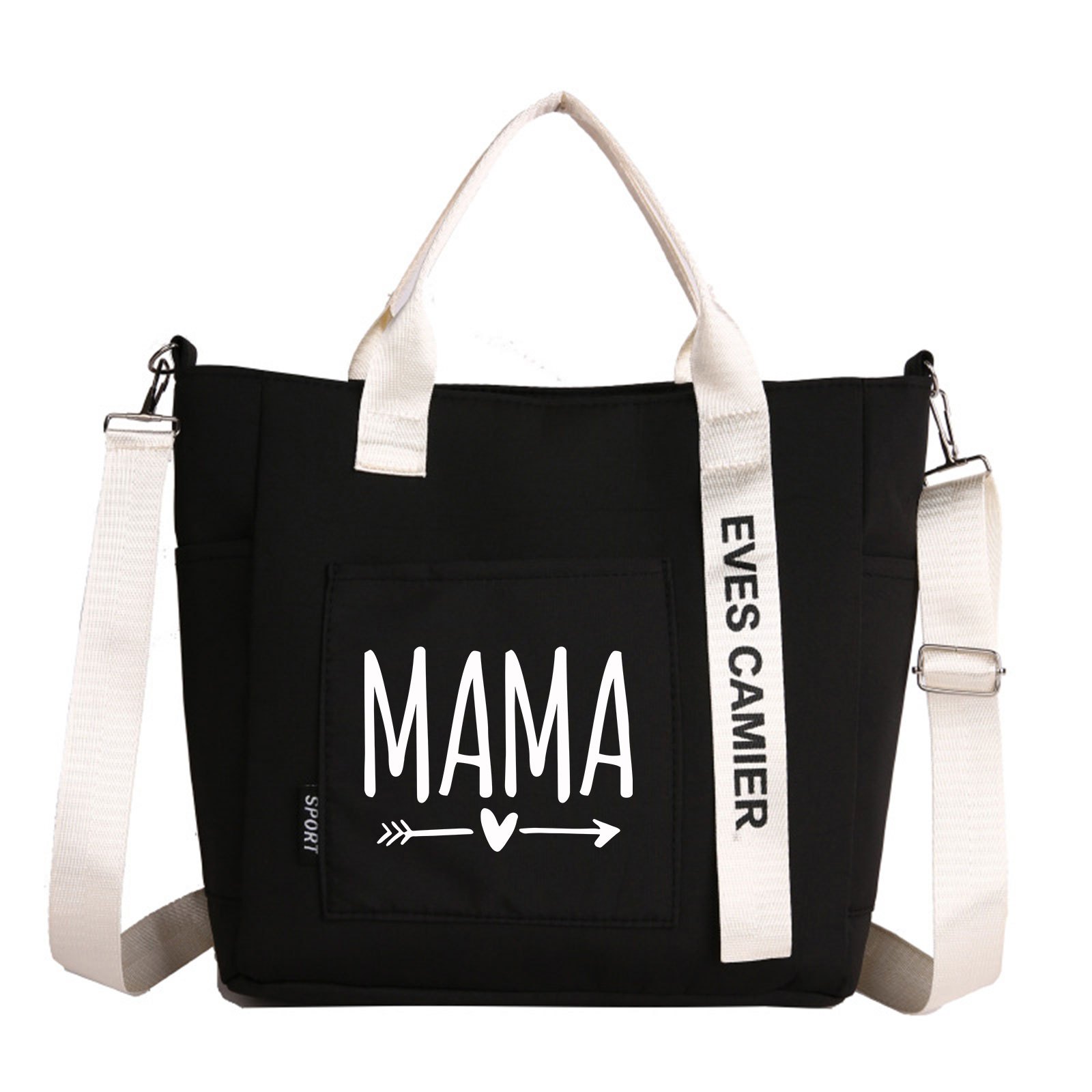 E-shop Damen Tragetasche mit MAMA-Aufdruck, mehreren & verstellbarem Umhängegurt – Abnehmbare Schultertasche, geeignet für den täglichen Arbeitsweg,
