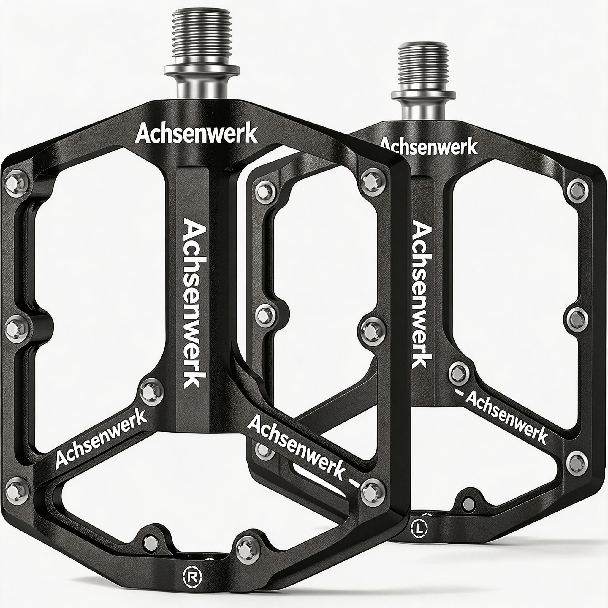 Image of Mountain Bike Pedals 9/16 Inch, Cnc Machined Flat Bicycle Pedals With 3 Bearings And Removable Anti-slip Pins, For Mtb And Road Bike