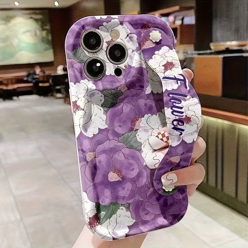 TEMU Phone Case: Purple And White Floral Phone Case, Compatible With Iphone 11/12/13/14/15 Plus/16 Pro Max/17 Air/pro/ Series Phone Cases And Galaxy
