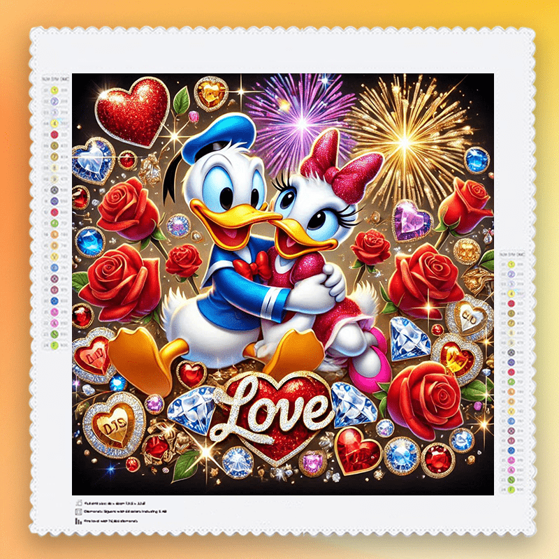 

5d Diy Velvet Fabric Full Diamond Art Painting Kit Featuring Duck, A Cartoon Mosaic For Home Decoration, Room Wall Decor, A Wonderful Holiday Gift For Family, Friends, And Teachers.