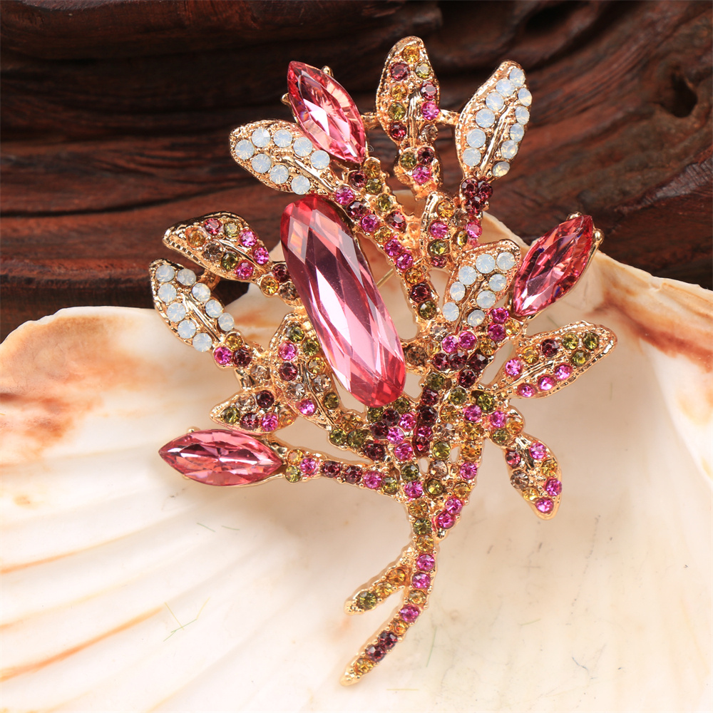 Baroque Luxury Brooch Pin - Openwork Flower Design