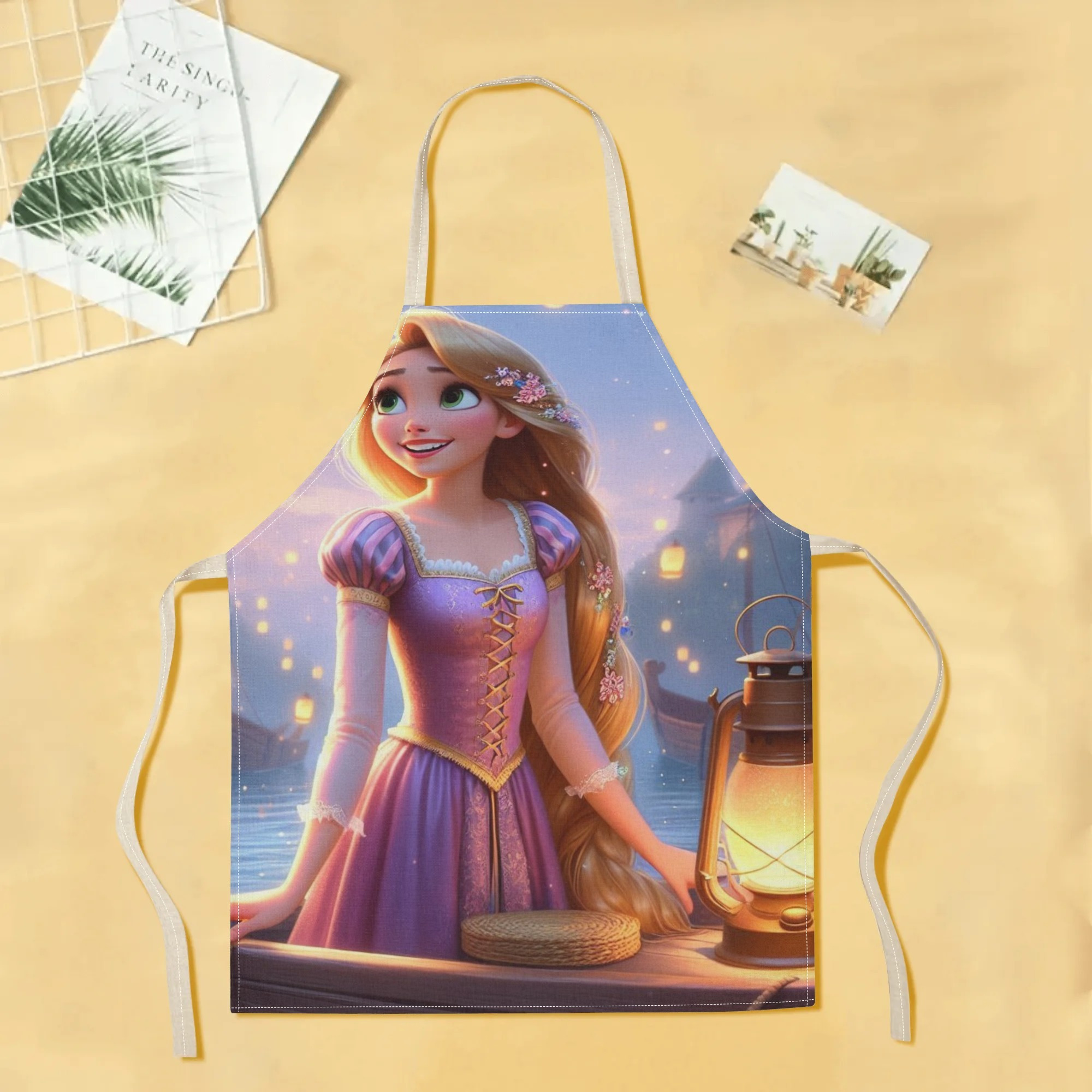 disney   a stylish waterproof apron featuring a cute cartoon design of princess  .   beautiful, fashionable, and simple, making  uitable for hotels, supermarkets, restaurants, fru hops, milk tea stalls, and   home use. details 1