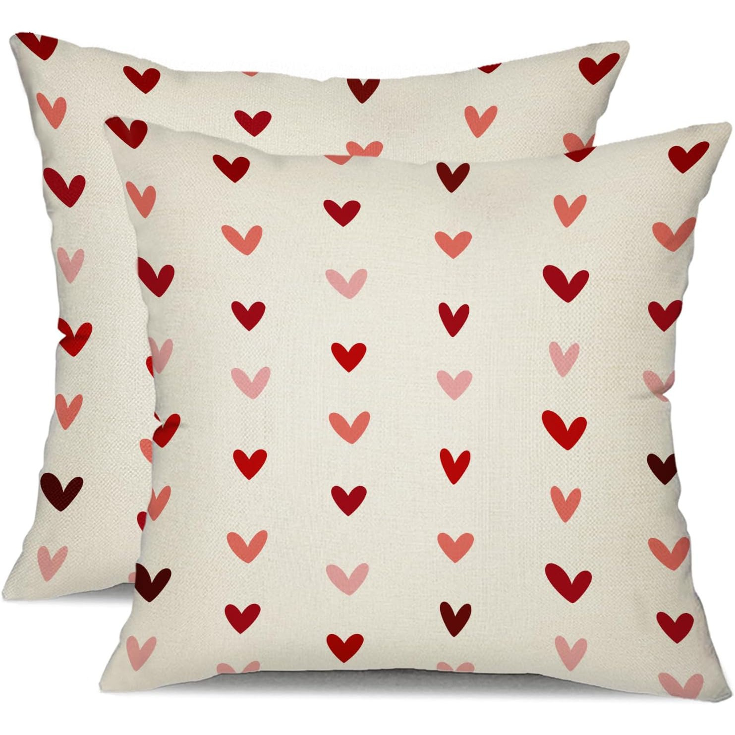 

2pcs Modern Valentine's Day Heart Pattern Throw Pillow Covers, 18x18 Inch, Polyester Decorative Cushion Cases With Zipper, Machine Washable, Home & Outdoor Decor, Perfect Gift Idea