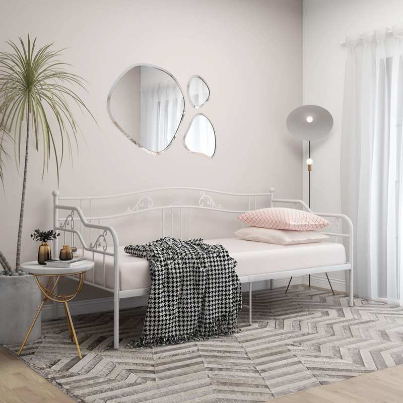 TEMU Sofa Bed Bed Frame White Metal 90x200cm, Bed Frames King Size, Multifunctional Furniture, Bed, Contemporary Bed, Minimalist Bed Frame, Durable