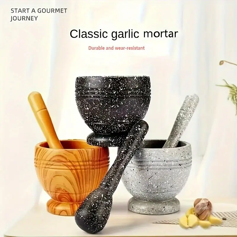 1pc manual garlic press bowl masher durable plastic multi purpose grinder for spices herbs textured grip easy for kitchens garlic crusher kitchen grinding tools spice preparation modern kitchenware sturdy kitchen tool food preparation compact kitchenware material cooking enthusiasts details 2