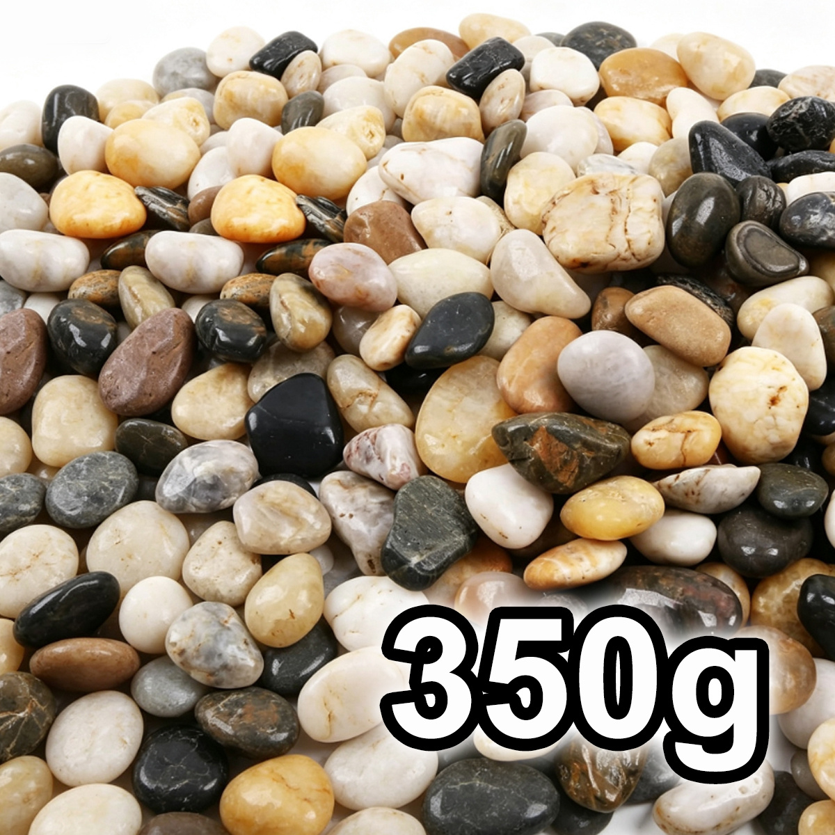 TEMU 350g Natural Polished Mixed Color Pebbles 2-4cm, Stones For Vase Accents, Aquarium Displays, Garden Landscaping And Outdoor Courtyard Styling