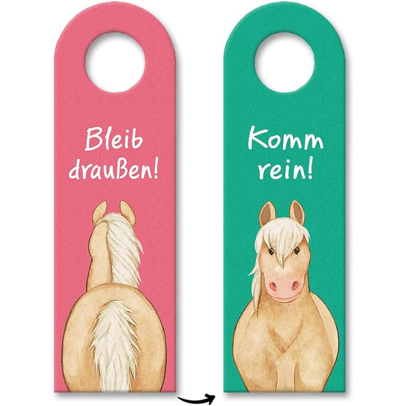 TEMU 2D Flat - [2D Flat] 2D Ebene, 2 Acryl-Türhänger mit Pferdeformen, kreative Designs mit den Worten "" - Ideal für Schlafzimmer, Pferdeliebhaber,