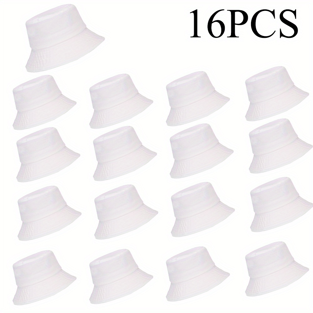 TEMU Lot de 16 bob réversibles , disponibles , blanc et vert. Bobs de randonnée pliables, adaptés aux réunions de famille et d'entreprise