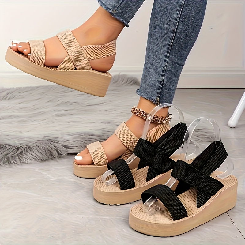 womens 5cm adjustable cross strap open sandals breathable fabric lightweight eva sole for summer outdoor and all day wear cross design eva material minimalist style soft insole casual outfit women shoes