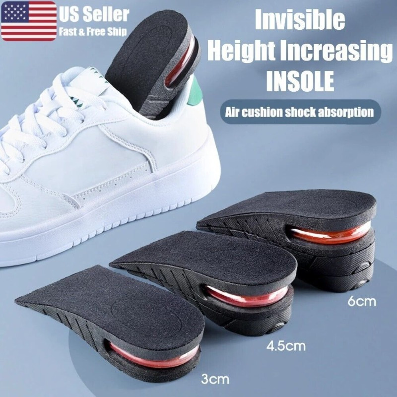 

Men Women Invisible Height Increase Insoles Heel Lift Shoe Inserts Pad Us