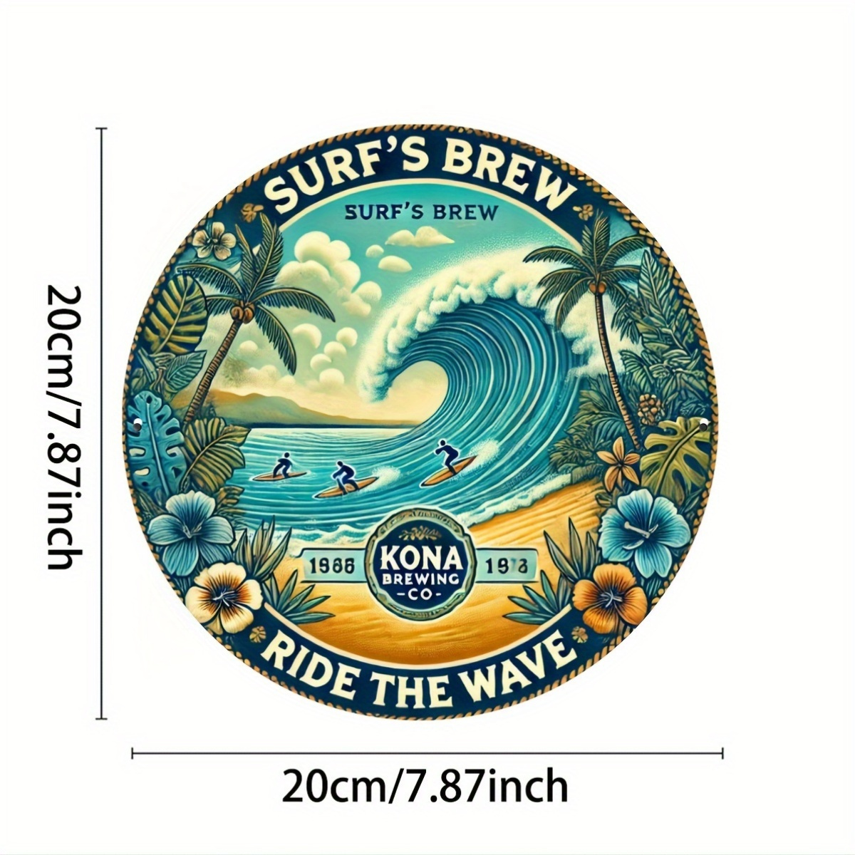 Kona Brewing Company Vintage Surf Beer Aluminum Tin Metal Signs