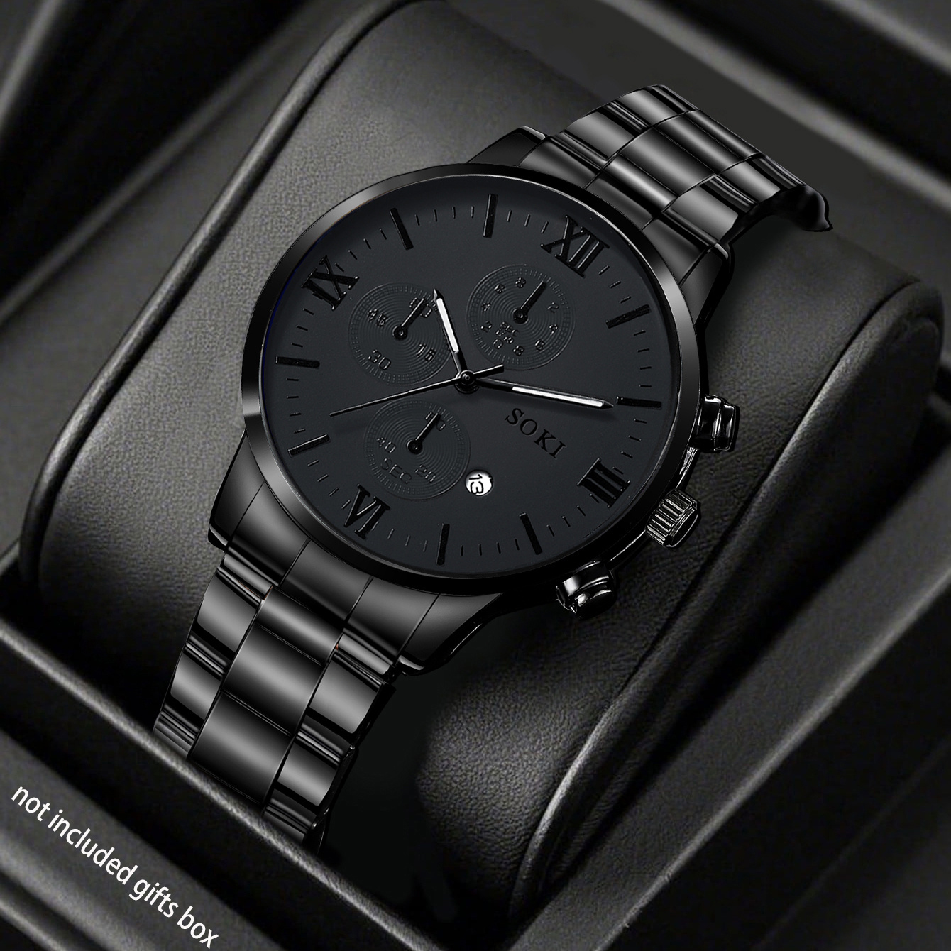 1 Stylish Men's Alloy Strap Business Wristwatch