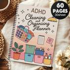 1pc adhd book laundry basket design adult motivational checklist notebook date monthly planner for home office ideal gift for adhd patients colleagues