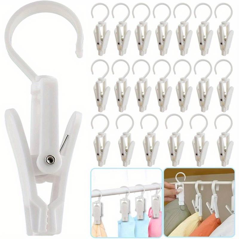 Lot De 50 Clips Rotatifs En Plastique - Pinces à Linge Pivotantes Pour étendoir, Rideaux Ou Rangement Textile