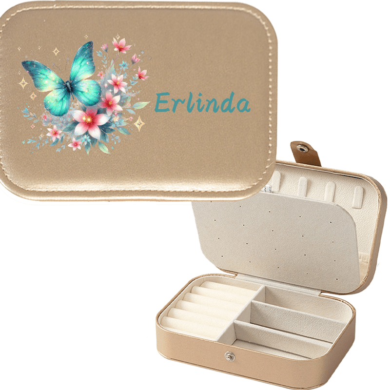 Personalized Sparkle Glitter Butterfly Jewelry Storage Box