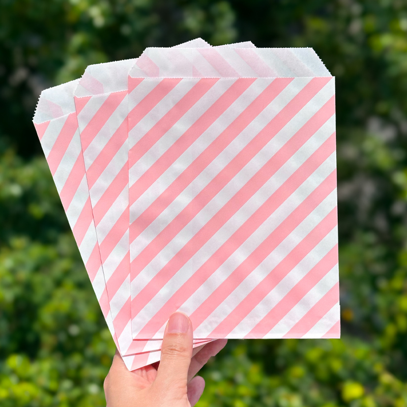 TEMU Cadeau pour elle/lui 20pcs 13X18Cm Sacs en papier rayés colorés, Sacs cadeaux pour de fête, Rangement de objets, Emballage et fournitures