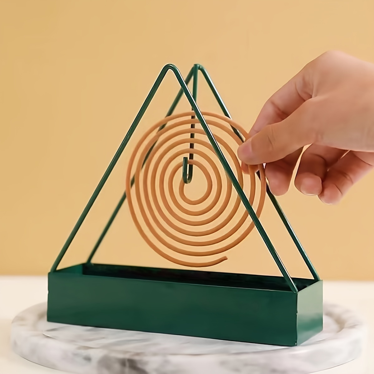 

Triangle Mosquito Coil Holder - Iron Stand, Hanging Mosquito Repellent Incense Holder, No Electricity Needed