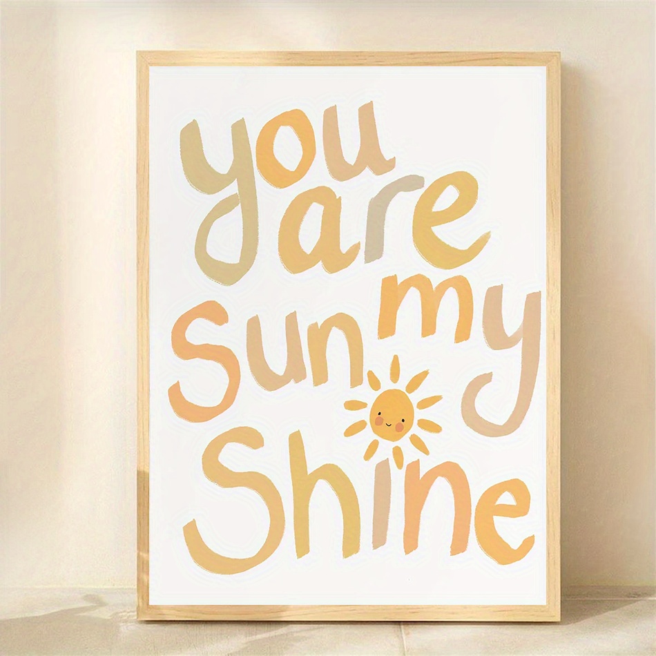 TEMU 1pc, 2d Flat, Frameless, 12x16 Inch, Boy Child Sunshine Print, Handwritten Art, Wall Art, Nursery Decor, Bohemian Boy Child Print, Inspirational