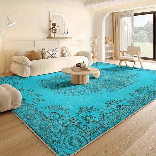 turquoise blue large luxury turquoise green persian inspired turban pattern non slip backing plush soft thick pile turquoise green large mat for living room bedroom durable turquoise
