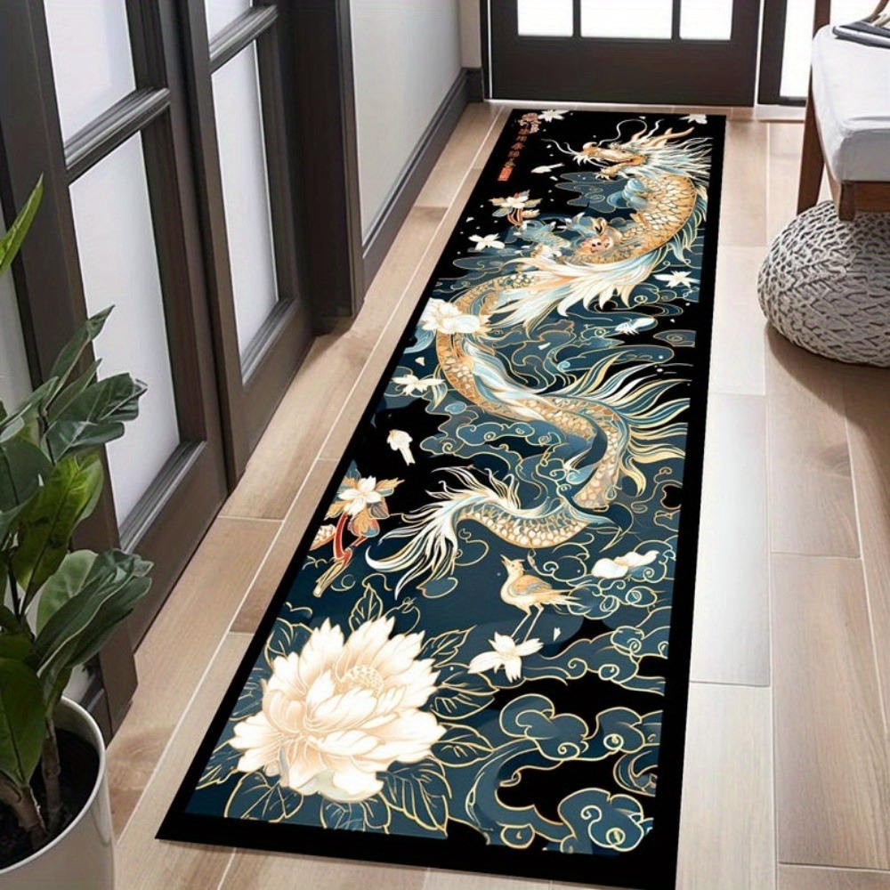TEMU [valentine's Day Decorative Carpet] 1pc 18 X 60in Or 16 X 48in 1pc Chinese Dragon-themed Rug, Suitable For Home Scenes Like . A Great Gift For