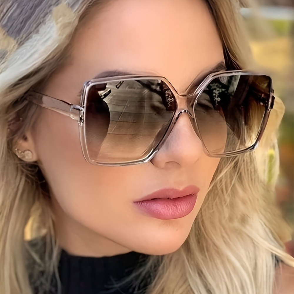 Women's Square Oversized Fashion Glasses with & Small Geometric Patterns - Fashion Accessories for Casual & Formal fits, Glasses Fashion