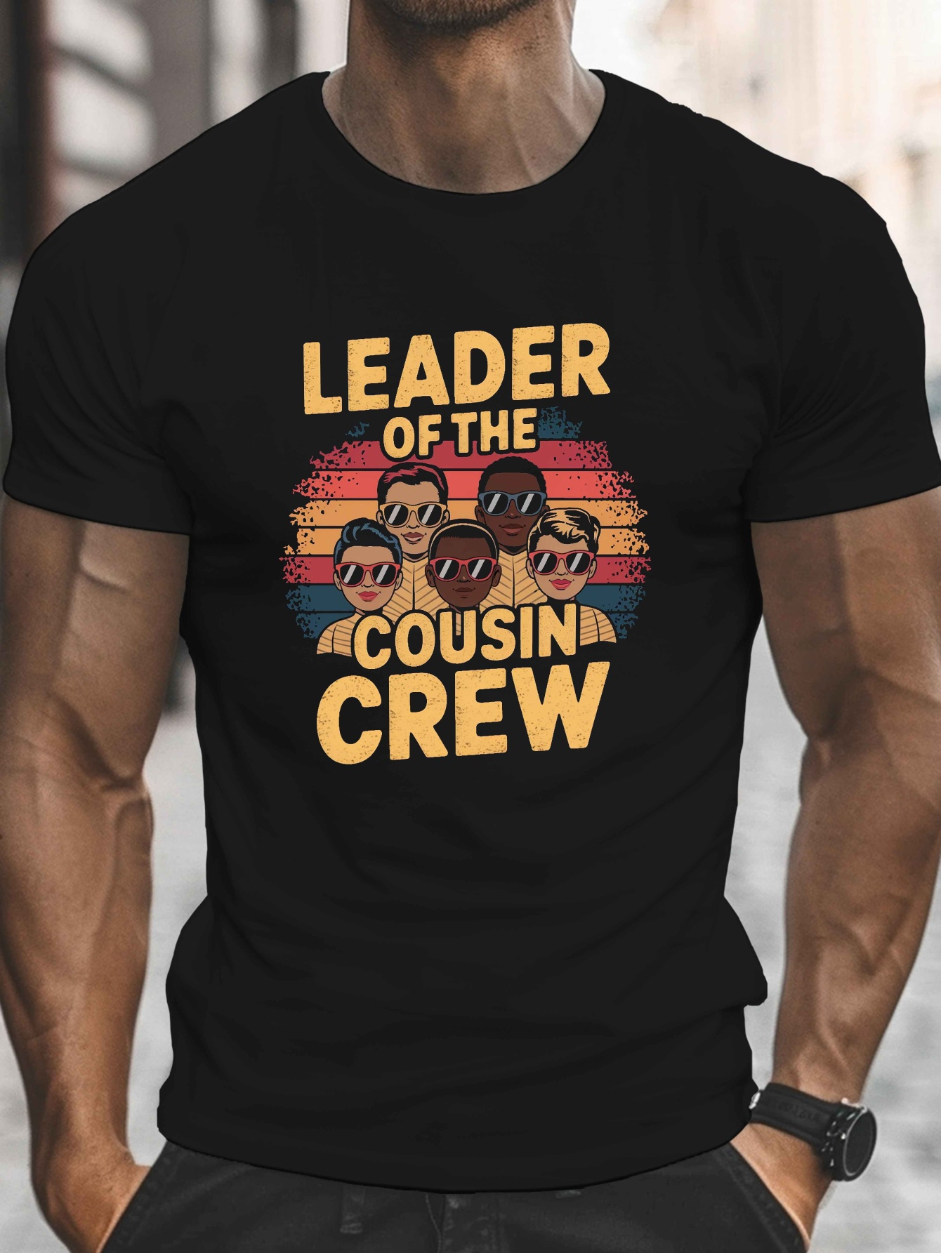 mens leader cousin crew graphic t shirt lightweight summer Temu