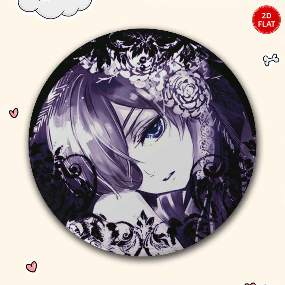 TEMU 2d Flat, 2d Flat - Men's Casual Round Brooch, Anime Cartoon Badge, Stylish And Ornate Accessory, Unisex Pin, Suitable As A Fun Gift For , , ,