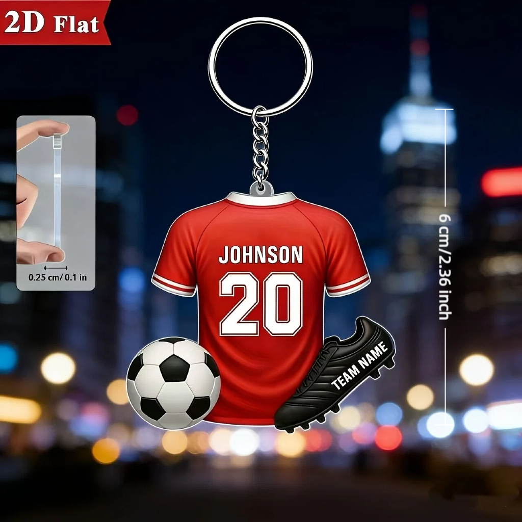 TEMU 2d Flat, 2d Flat Personalized Acrylic Keychains - Personalized Designs For Jerseys, Soccer Balls, And Sneakers - Used As Backpack Charms, Car