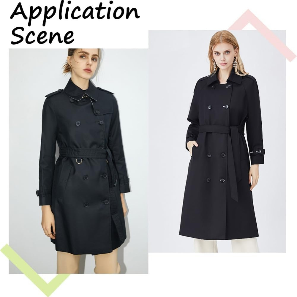 1pc womens 67 trench coat belt black polyester waistband Temu