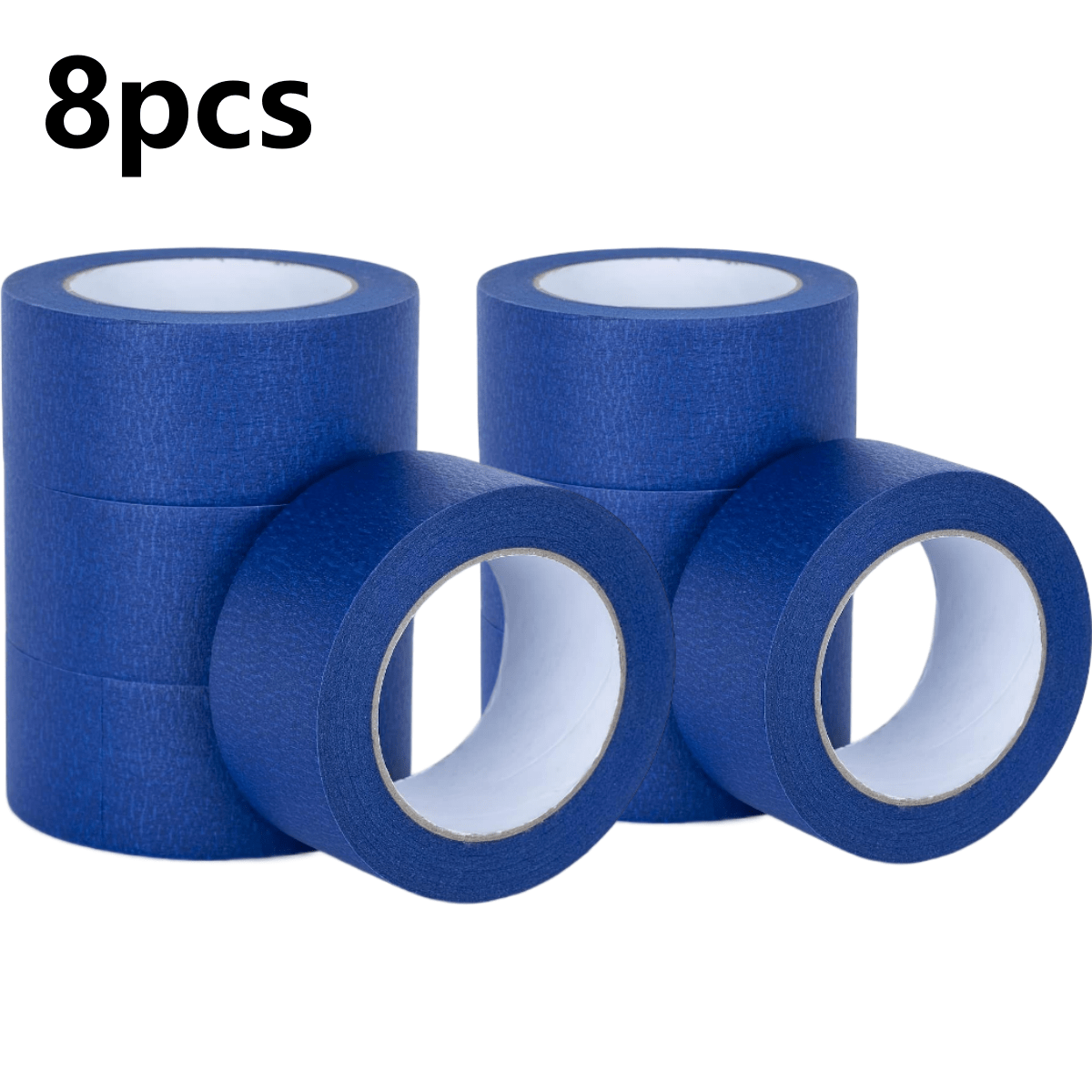 TEMU Ruban de masquage pour peintres bleu en gros, 8 rouleaux, largeur de 3 cm pour murs et meubles, retrait facile résidus, ruban de peinture pointu