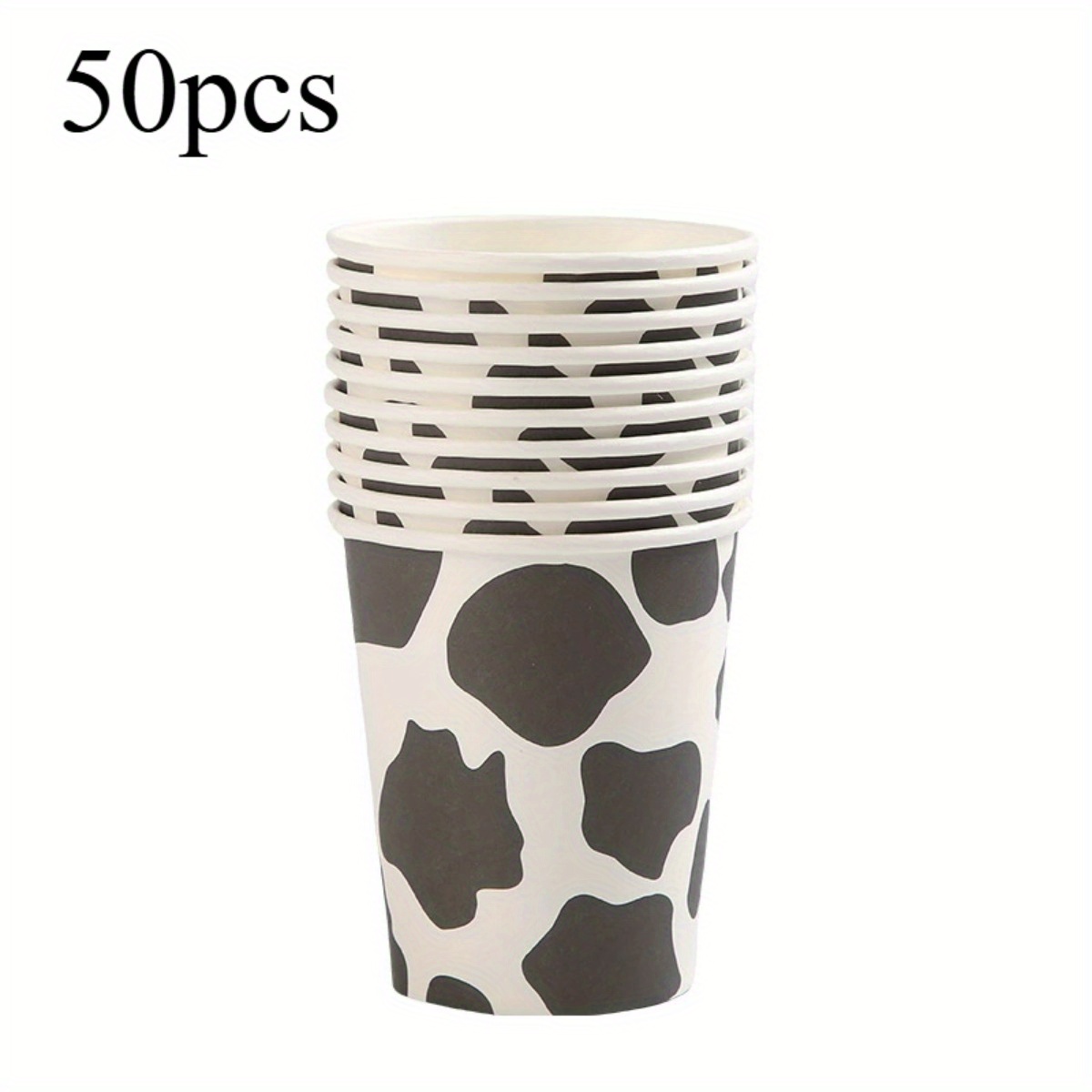Image of 50pcs Cow Cups Cow Print Paper Cups Cowgirl Cups Cow Party Favors Farm Birthday Party Supplies Cowgirl Baby Shower Decorations
