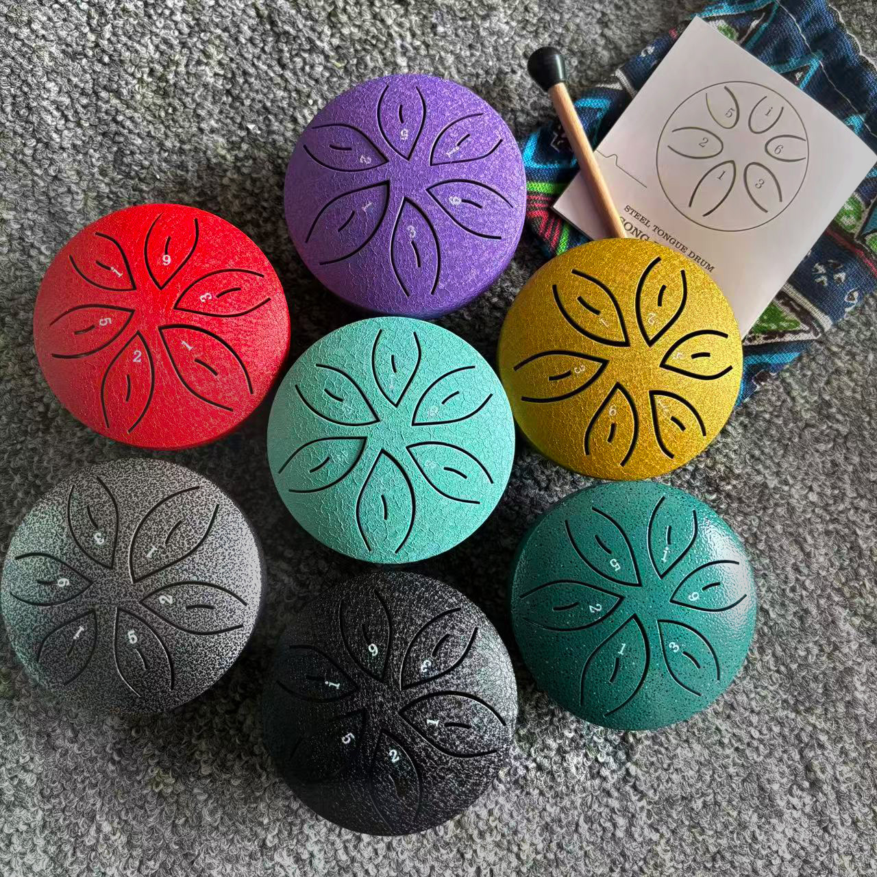 item picture ethereal drum 3 inch mini ethereal drum portable   drumsticks