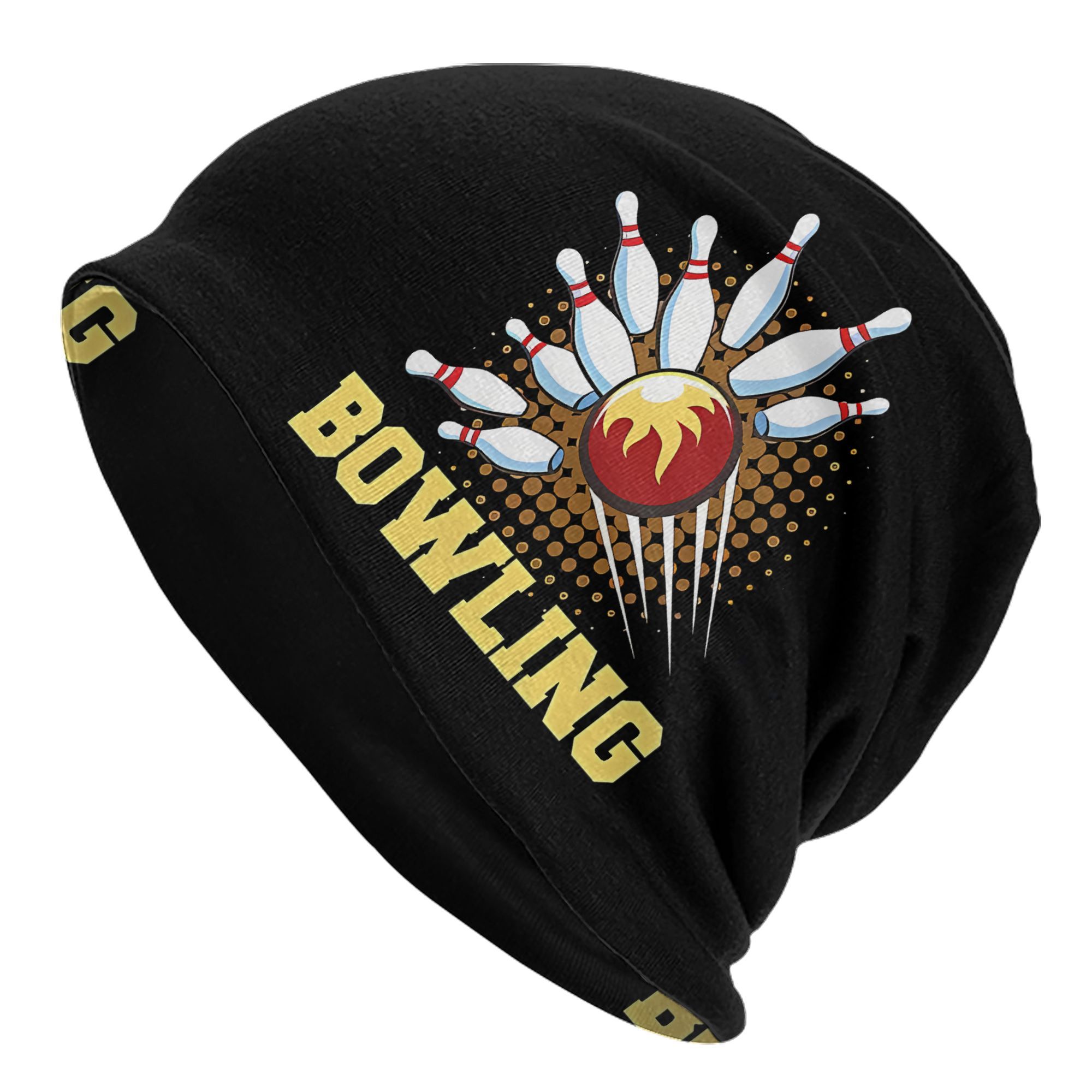 

Men' Bowling Beanie Hat - Stylish Knit Cap With "bovlling" Print, Spandex/polyester , Comfortable & Fashionable Bonnet For Men, | Sporty Beanie | Knitwear, Bowling Accessories