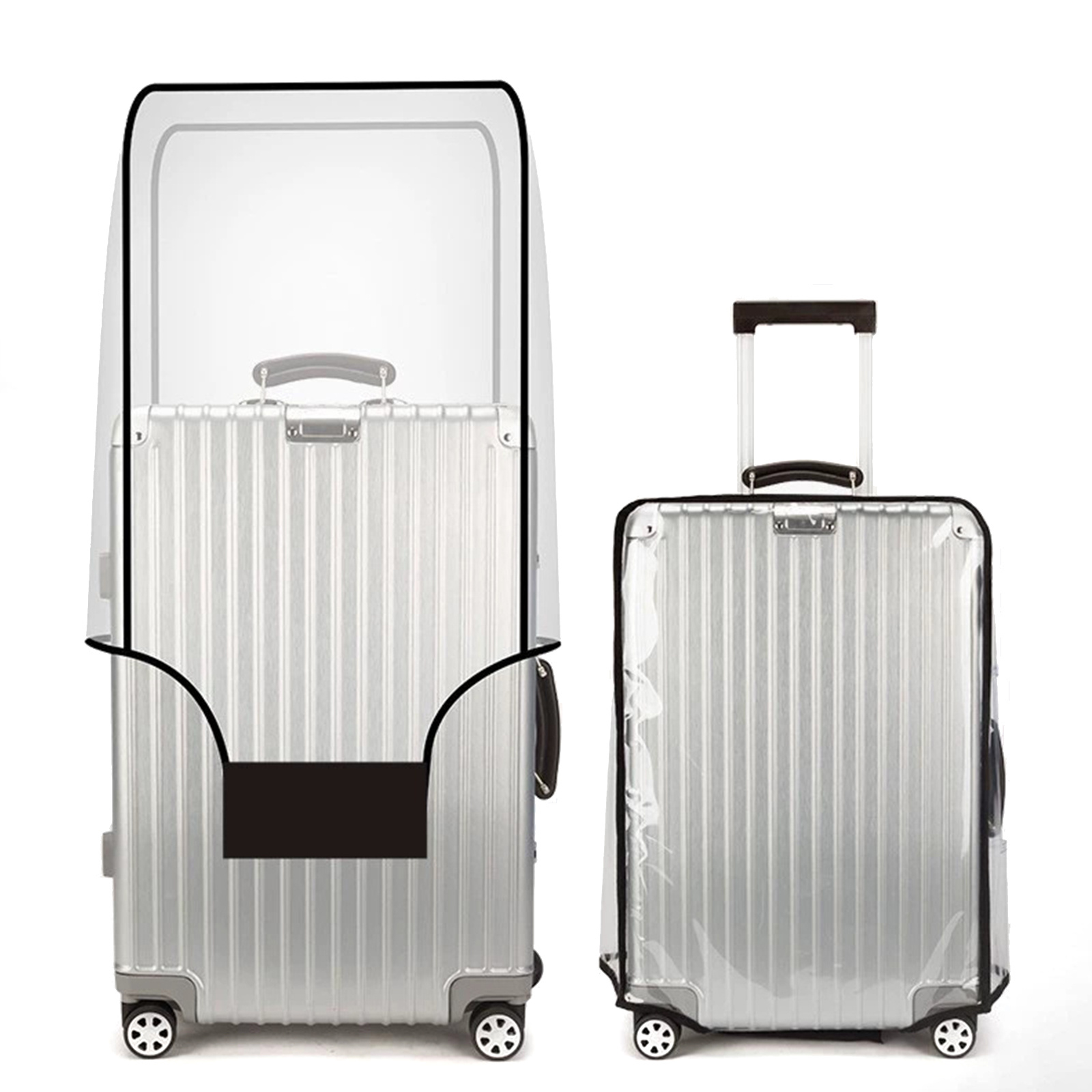 TEMU 3pcs Transparent Pvc Luggage Cover, Scratch-resistant And Durable. Suitable For Dust Protection Of 20/24/28-inch Suitcases. Reinforced .