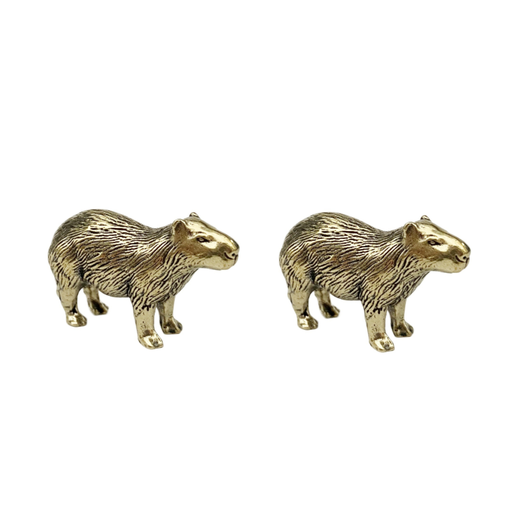 TEMU Standing Capybara Desktop Miniature Sculpture Retro Solid Brass, Christmas Living Room Room Metal Ornament, Halloween Office Decor Individual