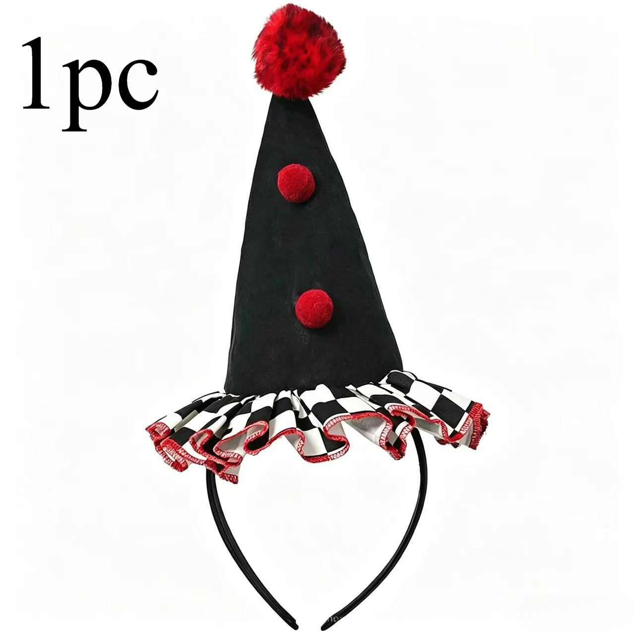 TEMU 1pc Black And Red Top Hat Headband, Carnival Makeup Ball, Birthday Party Photo, Atmosphere Dressing Headband