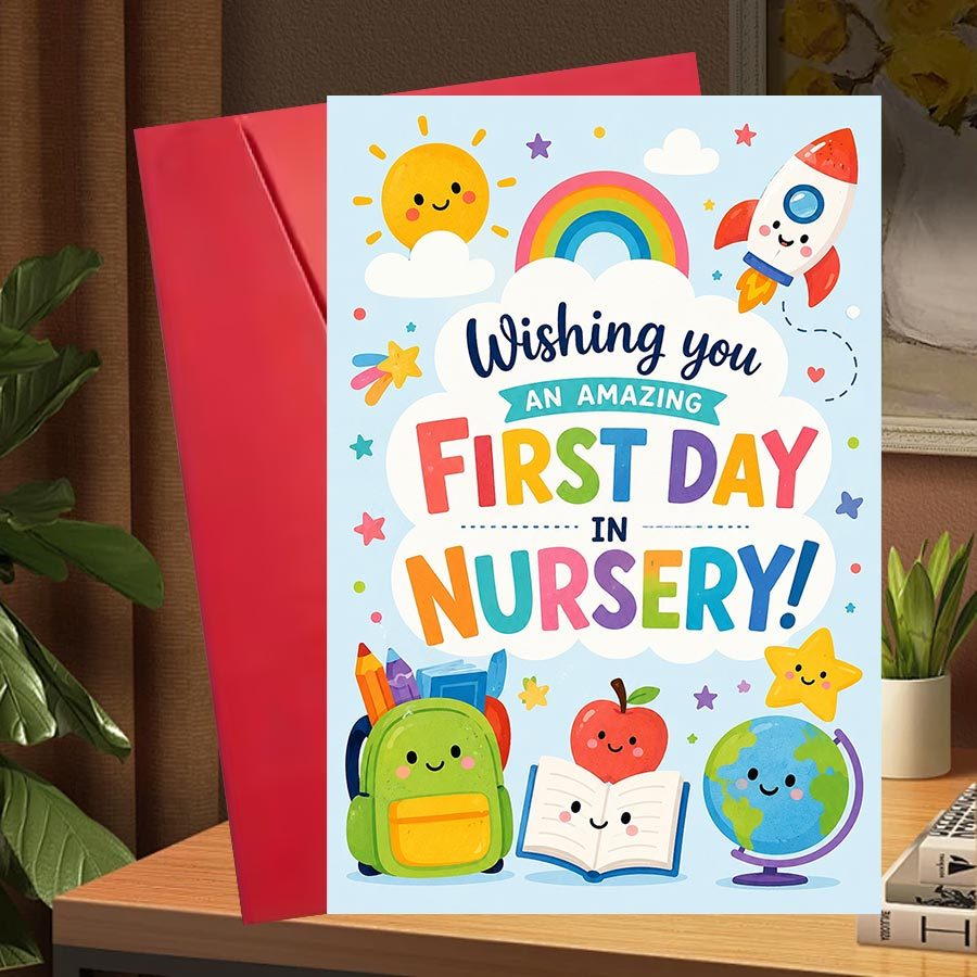 TEMU [party Invitations]1set Amazing First Day In Nursery Gift Card For New Nursery- Ideal For Parents To Halloween Christmas Thanksgiving